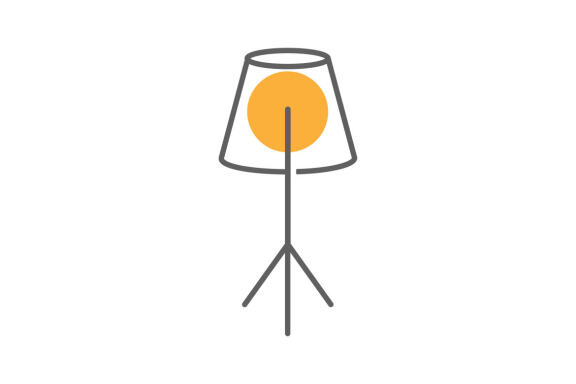 Home lamp interior icon design logo template vector