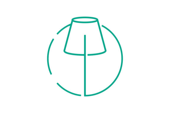 Home lamp interior icon design vector template