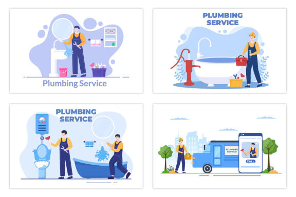 20 Plumbing Service Illustration