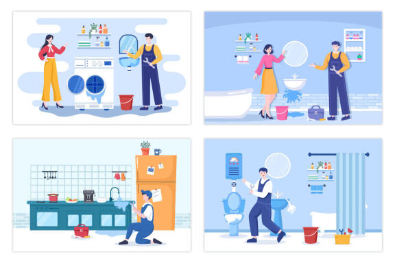 20 Plumbing Service Illustration