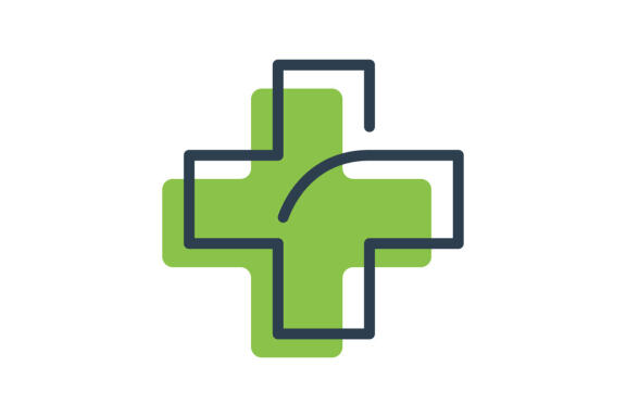 Cross medical logo design template vector illustration