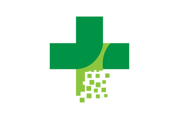 Green Cross medical logo design template vector illustration