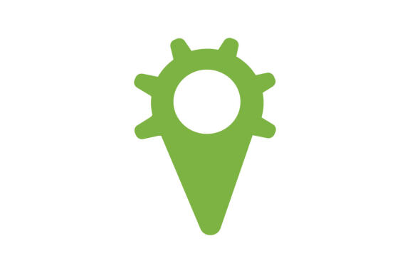 Gear pin location logo design vector