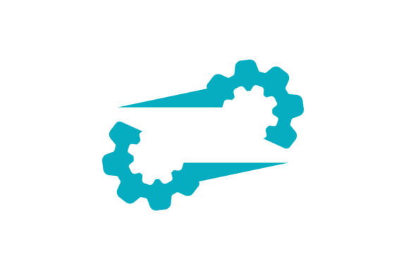 Double gear logo design vector 