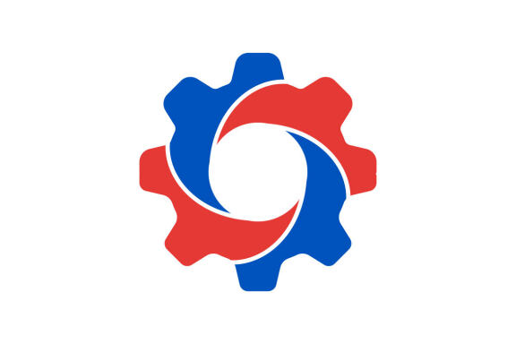 Gear spiral logo template design vector