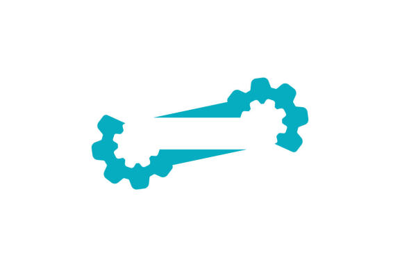 Double gear logo design vector 