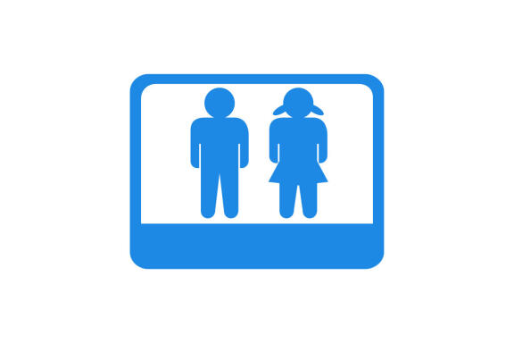 Male and Female toilet icon design vector