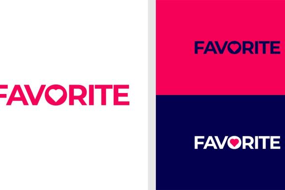 FAVORITE LOGO WORDMARK LOVE NEGATIVE SPACE EDITABLE