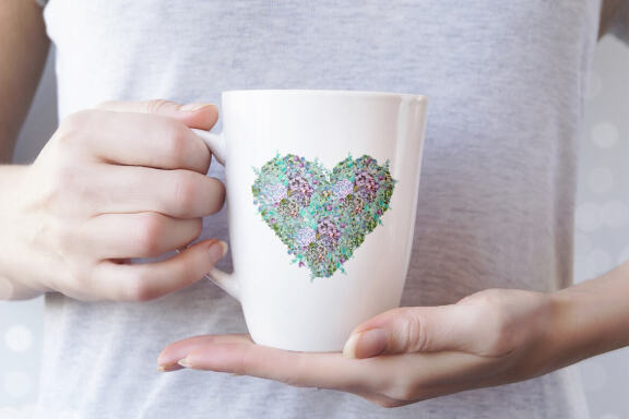 Set. Valentines hydrangea Heart Clipart. Love png