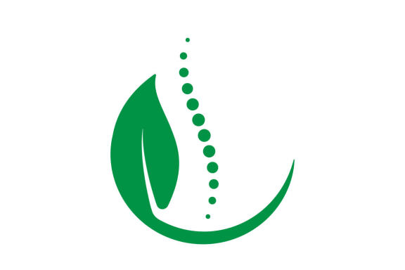 Chiropractic leaf nature logo design vector