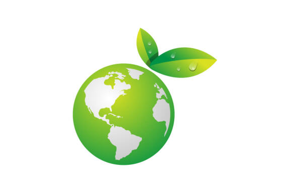 Globe world green eco nature logo design vector