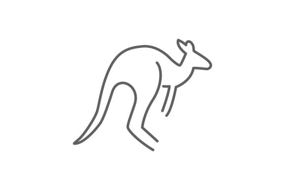 Kangaroo lineart logo design vector 