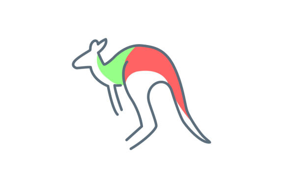 Kangaroo lineart logo design vector 