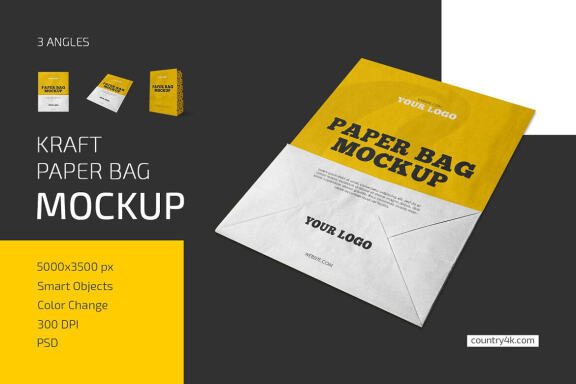 Kraft Paper Bag Mockup Set