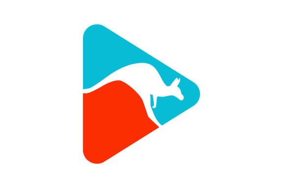 Kangaroo multimedia logo design vector