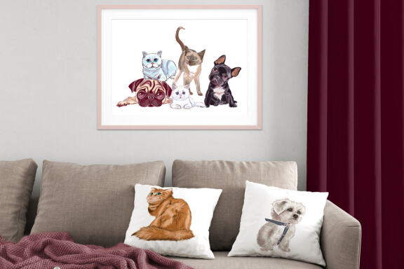 Dog and cat clipart set, Animal png