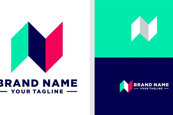 LETTER N LOGO MONOGRAM GEOMETRIC MODERN EDITABLE