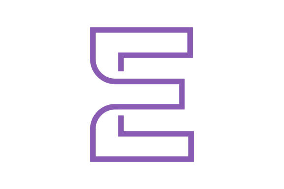 E initial icon minimalist design logo vector 