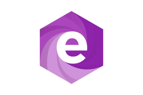 Initial E twist icon design logo creative vector
