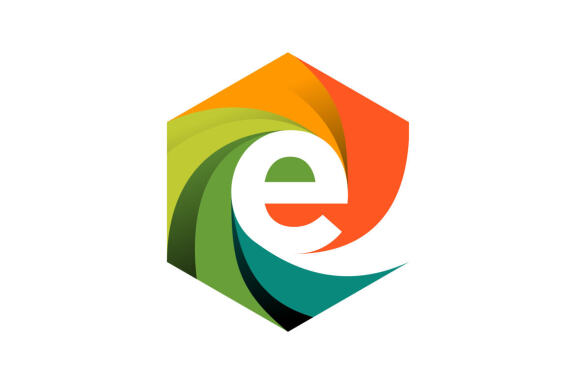 Initial E twist logo design creative vector
