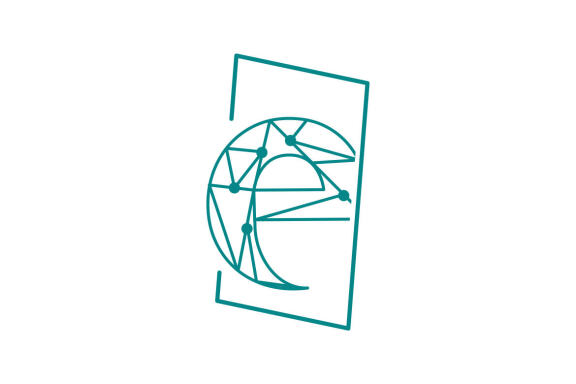 Initial E lineart icon design technology concept logo vector