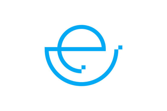 E initial icon minimalist design logo vector 