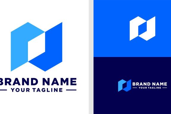 LETTER N LOGO MONOGRAM GEOMETRIC MODERN EDITABLE