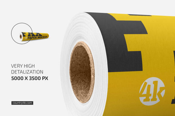 Matte Fax Paper Roll Mockup Set