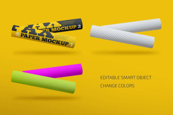 Matte Fax Paper Roll Mockup Set
