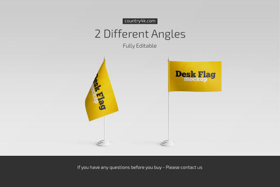 Desk Flag Mockup Set