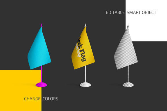 Desk Flag Mockup Set