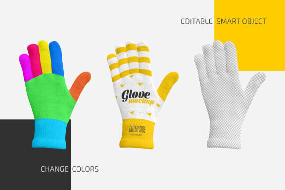 Winter Gloves Mockup Set