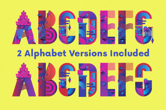 Colorful & Geometric Alphabet