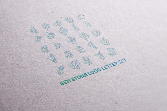 Gem stone logo letter set design vector template