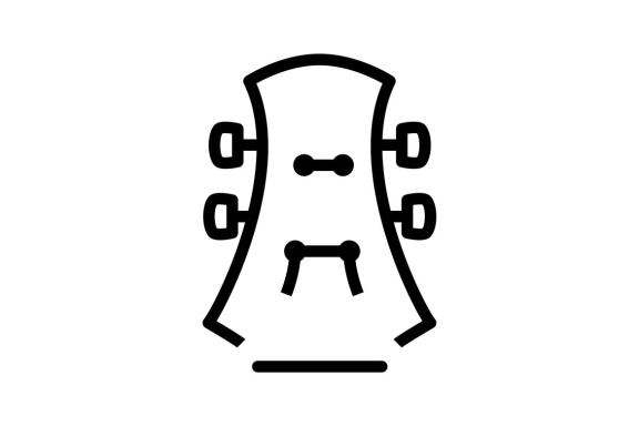 Guitar music logo design template vector