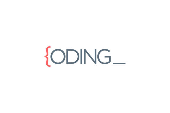 coding typography icon logo template illustrations