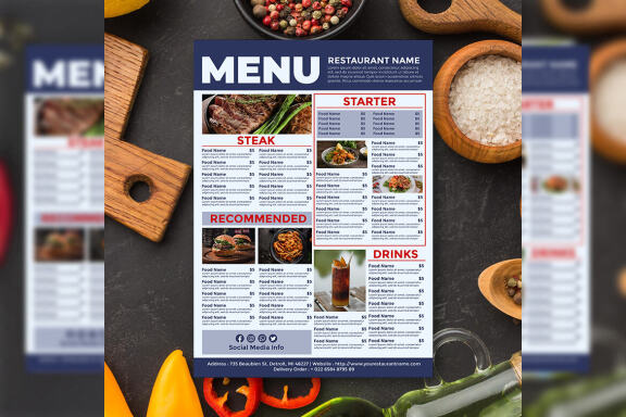 Modern Restaurant Menu