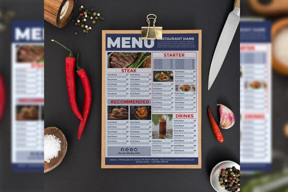 Modern Restaurant Menu