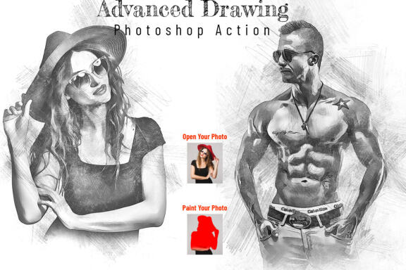 Advanced Drawing Photoshop Action