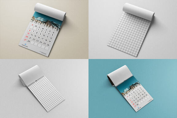 Wire Wall Calendar 11x17 Inches - Flat Lay