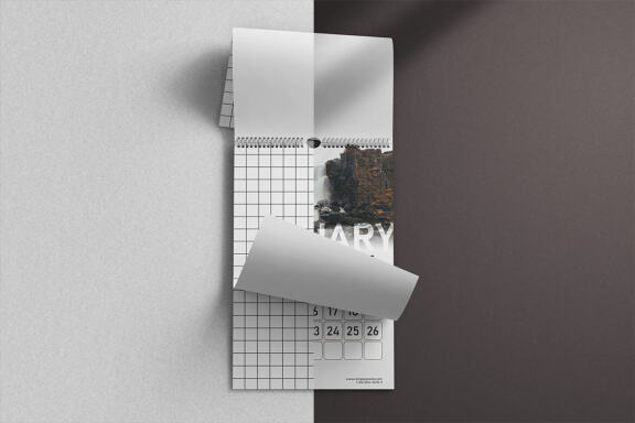 Wire Wall Calendar 11x17 Inches - Flat Lay