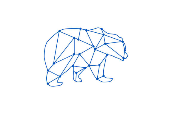 Bear technology logo design vector template
