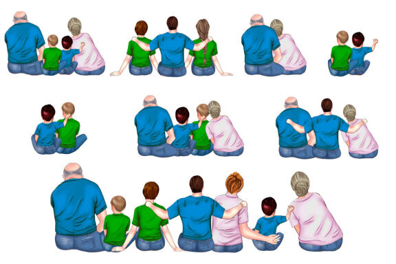 Big family clipart, Parent clipart, Father's Day, Mother's Day