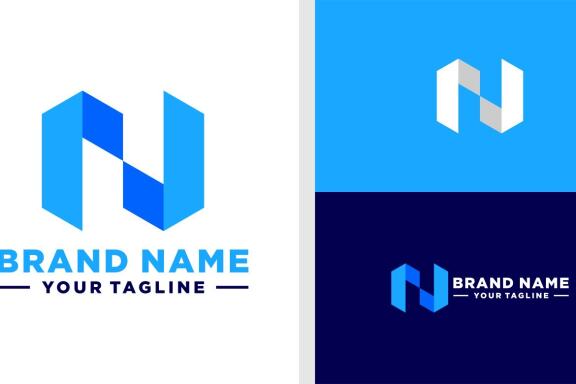 LETTER N LOGO MONOGRAM GEOMETRIC TECHNOLOGY EDITABLE
