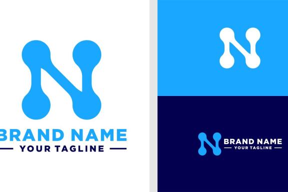 LETTER N LOGO MONOGRAM DIGITAL CHEMICAL EDITABLE