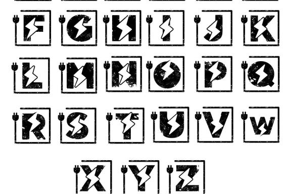 Set of Initial a-z electronic design logo template vector