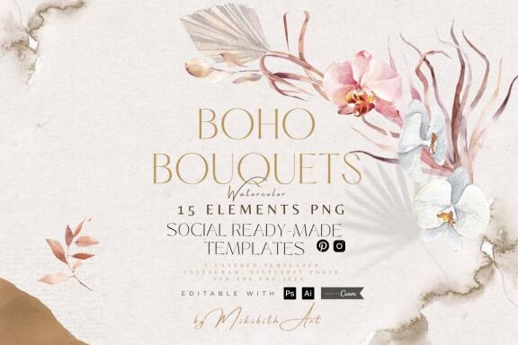 BOHO STYLED TEMPLATES CANVA