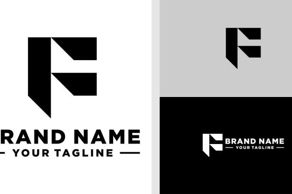 LETTER F LOGO MONOGRAM UNUSUAL GEOMETRIC EDITABLE