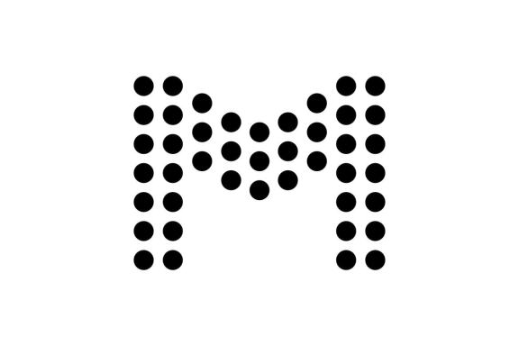 Initial M dot style logo design vector