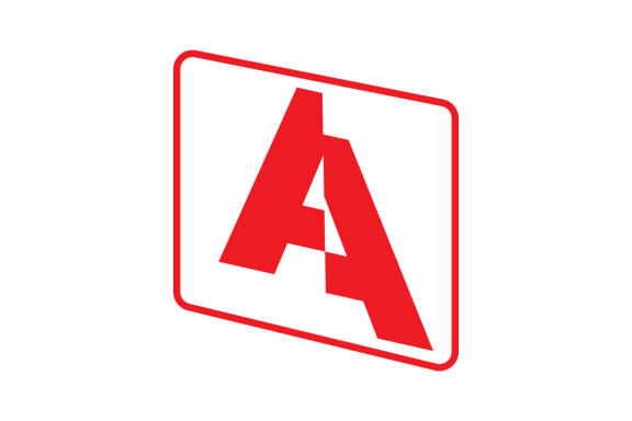 Letter A in rectangle design logo template vector